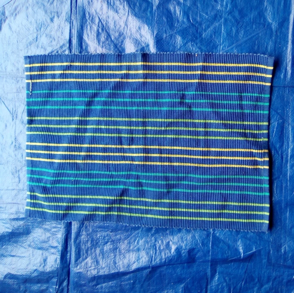 Striped Blue and Yellow Hand Towel